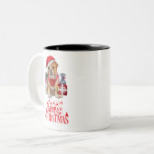 クリスマス犬 ツートーンマグカップ (正面左)