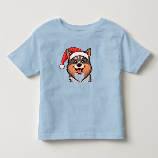 クリスマス犬 トドラーTシャツ (正面)