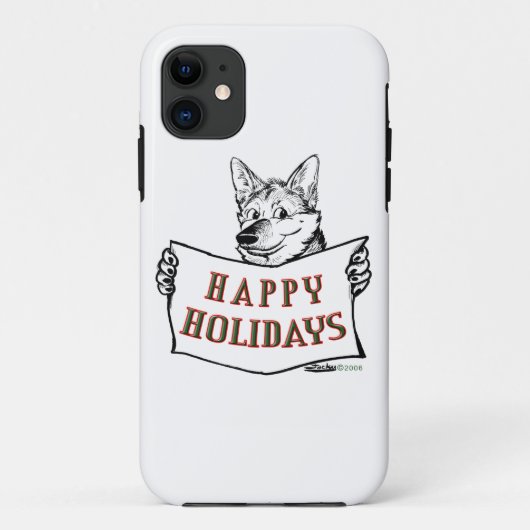 クリスマス犬：ハッピーホリデー Case-Mate iPhoneケース (裏面)