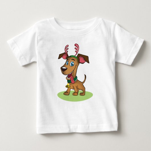クリスマス犬 ベビーTシャツ (正面)