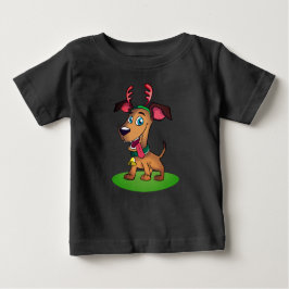 クリスマス犬 ベビーTシャツ