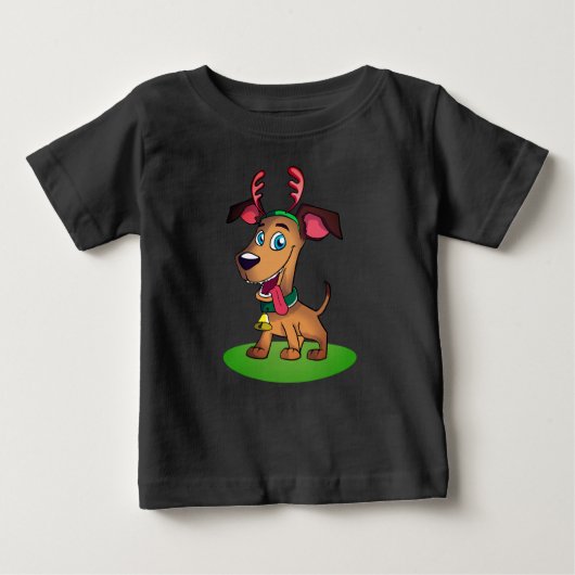 クリスマス犬 ベビーTシャツ (正面)