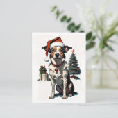 クリスマス犬 ポストカード (スタンド正面)