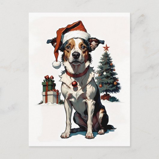 クリスマス犬 ポストカード (正面)