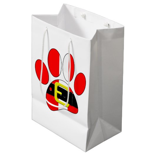 クリスマス犬 ミディアムペーパーバッグ (正面アングル)