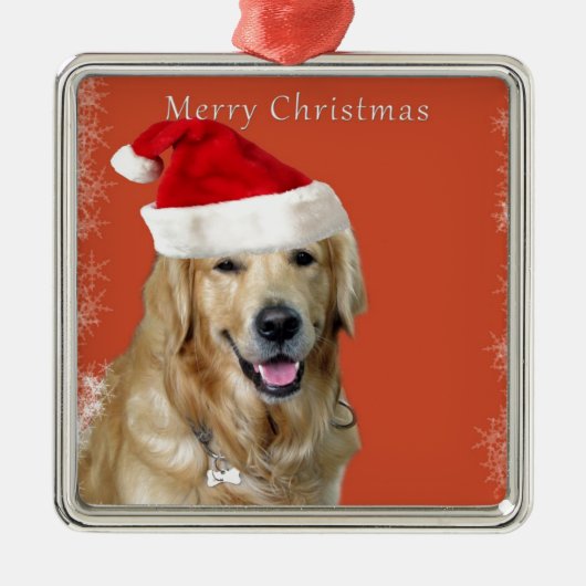 クリスマス犬 メタルオーナメント (正面)