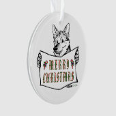 クリスマス犬：メリークリスマス！ オーナメント (正面)