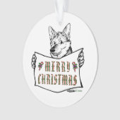クリスマス犬：メリークリスマス！ オーナメント (正面)