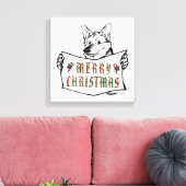 クリスマス犬：メリークリスマス！ キャンバスプリント (インサイチュ (リビング))