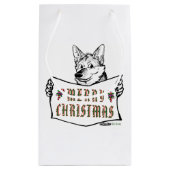 クリスマス犬：メリークリスマス！ スモールペーパーバッグ (裏面)