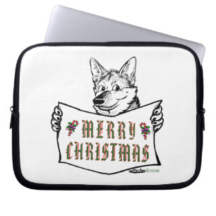 クリスマス犬:メリークリスマス! ラップトップスリーブ