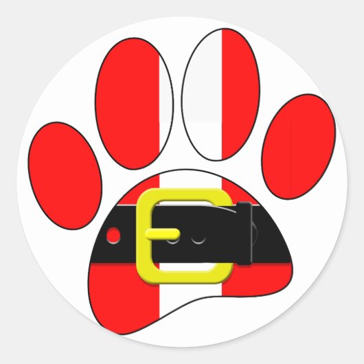 クリスマス犬 ラウンドシール (正面)