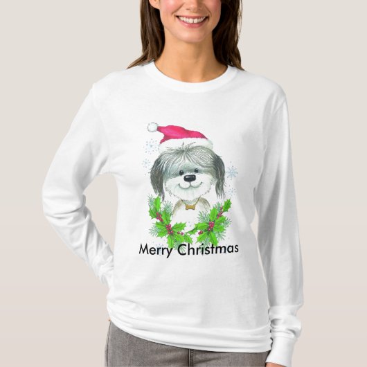クリスマス犬 Tシャツ (正面)