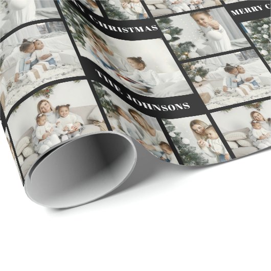クリスマス独自の6つのフォトコラージュを作成 ラッピングペーパー (ロールコーナー)