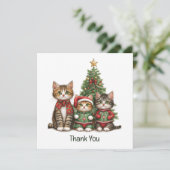 クリスマス猫ありがとう サンキューカード (スタンド正面)