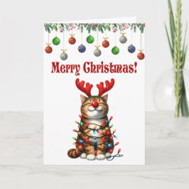 クリスマス猫おもしろいのクリスマス カード
