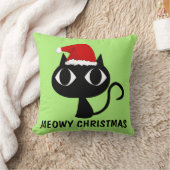 クリスマス猫おもしろい枕、マイクリスマス クッション (ブランケット)