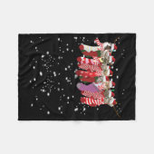 クリスマス猫おもしろい猫 フリースブランケット (正面(横))