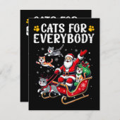 クリスマス猫おもしろい エンクロージャーカード (正面/裏面)