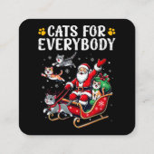 クリスマス猫おもしろい スクエア名刺 (裏面)