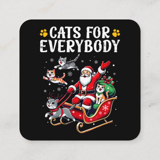 クリスマス猫おもしろい スクエア名刺 (裏面)