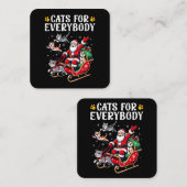 クリスマス猫おもしろい スクエア名刺 (正面/裏面)