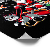 クリスマス猫おもしろい ポスター (角)