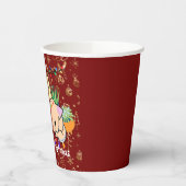 クリスマス猫かわいいカスタマイズパーソナライズされた文字 紙コップ (左)