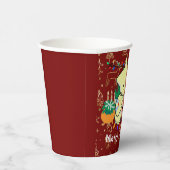 クリスマス猫かわいいカスタマイズパーソナライズされた文字 紙コップ (右)