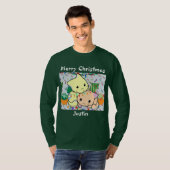 クリスマス猫かわいいカスタマイズパーソナライズされた文字 Tシャツ (正面フル)