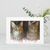 クリスマス猫かわいいフェスティバル赤スクリプト シーズンカード (スタンド正面)