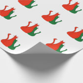 クリスマス猫かわいい猫ちゃん赤グリーン ラッピングペーパー (角)