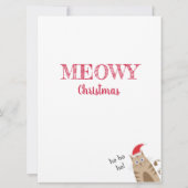 クリスマス猫がサンタ帽をかぶったスノーフォレストカード カード (裏面)