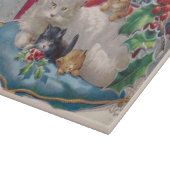 クリスマス猫がメリークリスマスヴィンテージを子猫に カッティングボード (角)