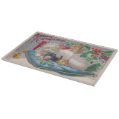 クリスマス猫がメリークリスマスヴィンテージを子猫に カッティングボード (角)