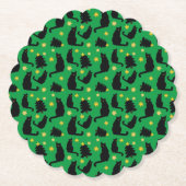 クリスマス猫が咲き誇る木 ペーパーコースター (正面)