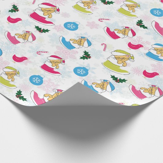 クリスマス猫が寝ている ラッピングペーパー (角)