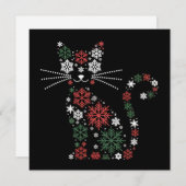 クリスマス猫が雪の結晶を作った ユーモアのある猫たち シーズンカード (正面/裏面)