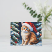クリスマス猫とクリスマスツリー シーズンポストカード (スタンド正面)