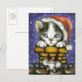クリスマス猫とネズミ シーズンポストカード (正面/裏面)