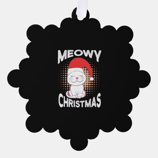 クリスマス猫とミオウィクリスマス オーナメントカード (正面)
