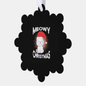 クリスマス猫とミオウィクリスマス オーナメントカード (左)