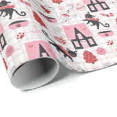 クリスマス猫と家 ラッピングペーパー (ロールコーナー)