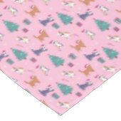 クリスマス猫と木のホリデーパターン テーブルクロス (アングル)