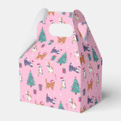 クリスマス猫と木のホリデーパターン フェイバーボックス (正面サイド)