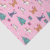 クリスマス猫と木のホリデーパターン 薄葉紙 (詳細)