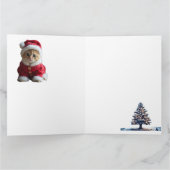 クリスマス猫と村の風景 カード (内部)