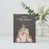 クリスマス猫と犬のかわいいクリスマスカード (スタンド正面)