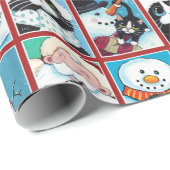 クリスマス猫と雪だるま ラッピングペーパー (ロールコーナー)