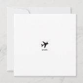 クリスマス猫と飛行機のフラットグリーティングカード カード (裏面)